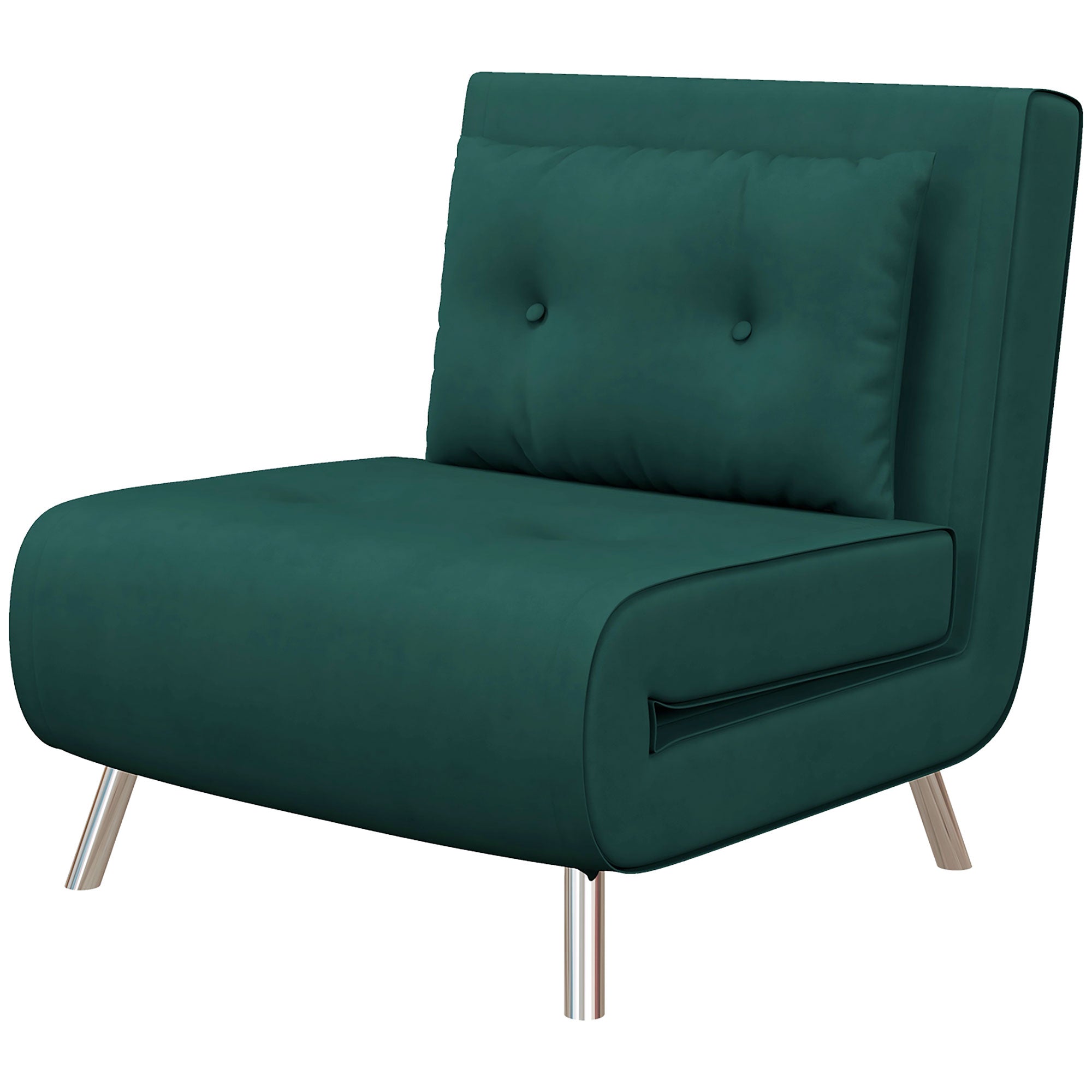 Lænestol med lænefunktion, knapsyninger, linnedlook, 77 cm x 88 cm x 83 cm, grøn