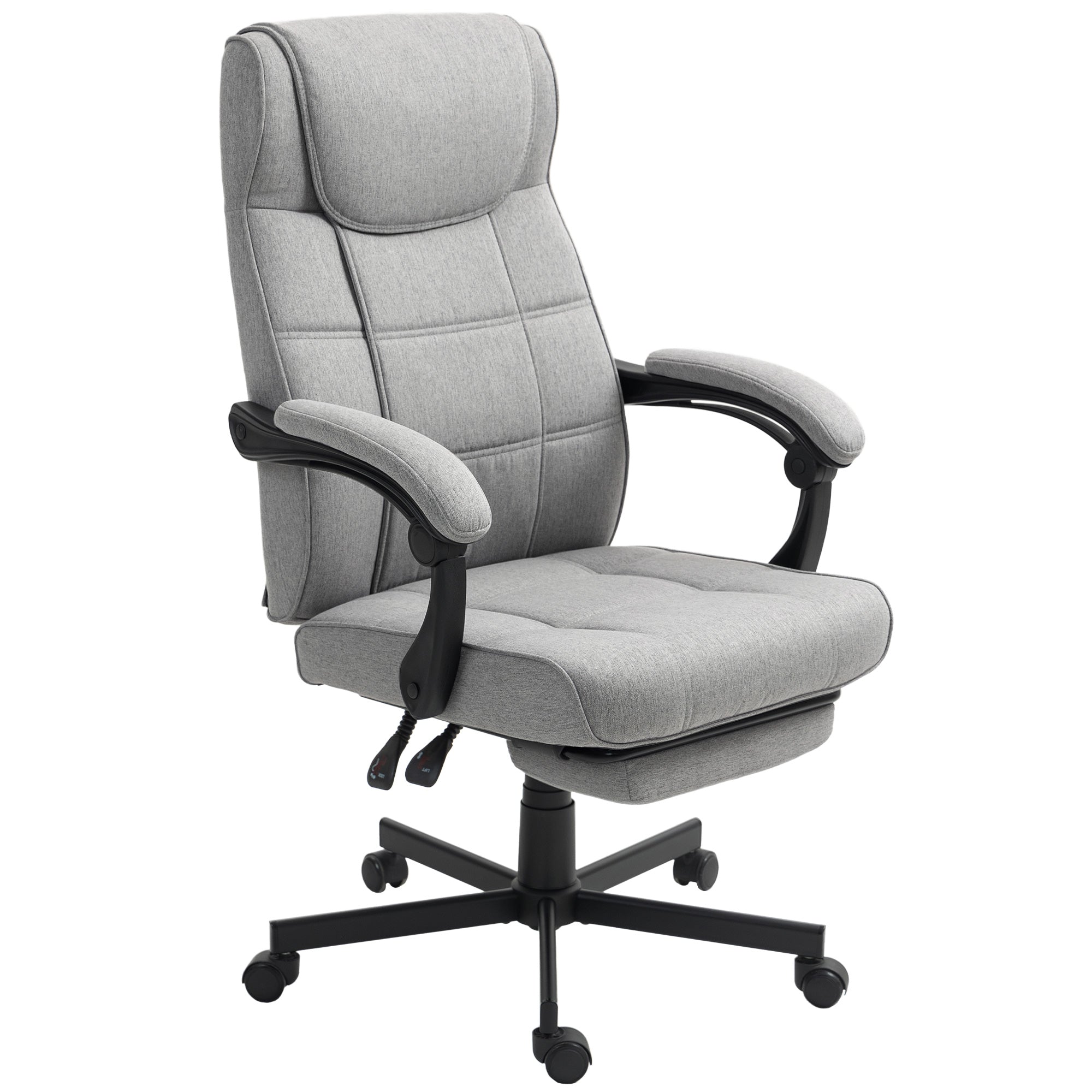Kontorstol med massagefunktion ergonomisk lederstol med lænefunktion fodstøtte grå
