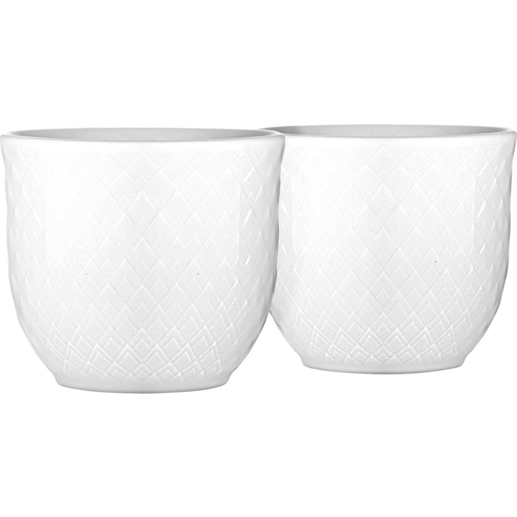 Lyngby porcelæn Rhombe æggebæger 4,5 cm. hvid, 2 stk.