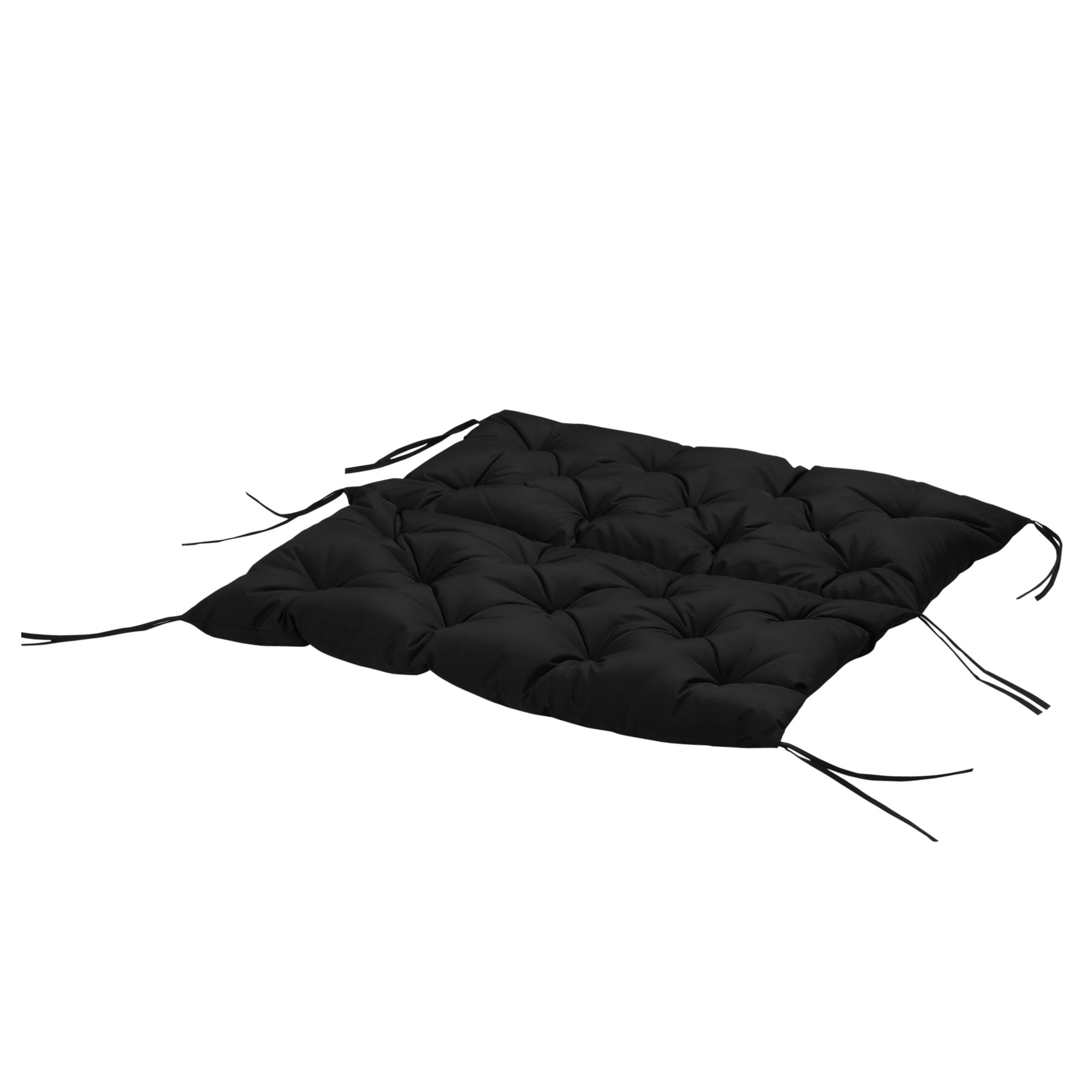 3-Personers bænkehynde 100x98x8 cm med stropper, bænkehynde til havemøbler og verandagynge, sort
