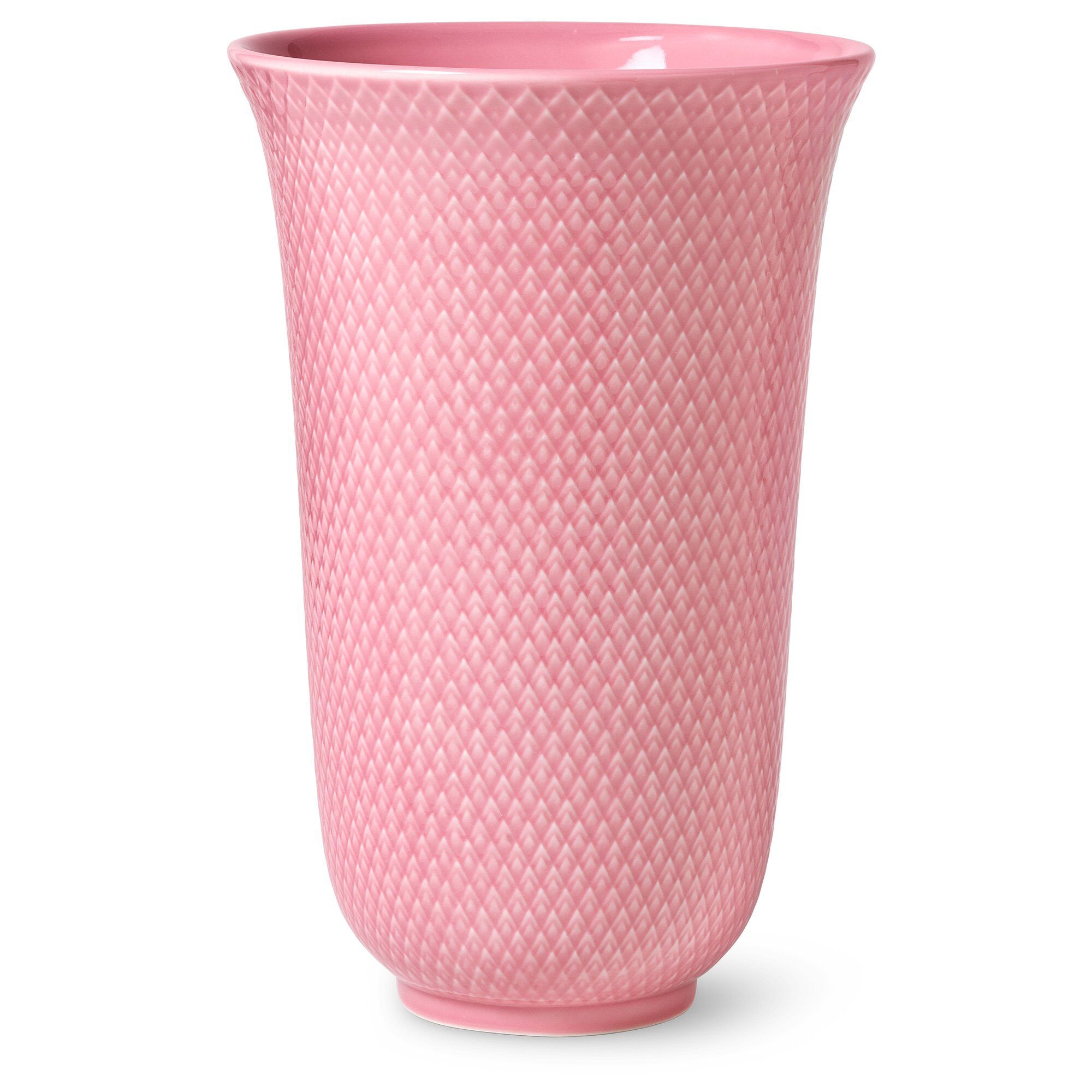 Lyngby porcelæn Rhombe Color vase, 20 cm, rosa