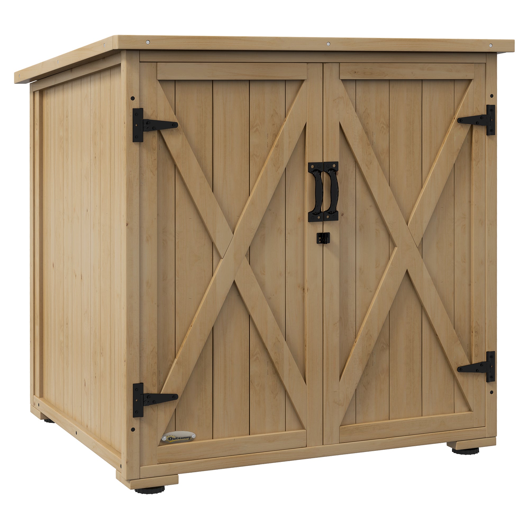 Udendørs opbevaringskasse, havekasse, hyndekasse, vejrbestandig, asfalttag, 77,5 cm x 88 cm x 90 cm, mørkegrå