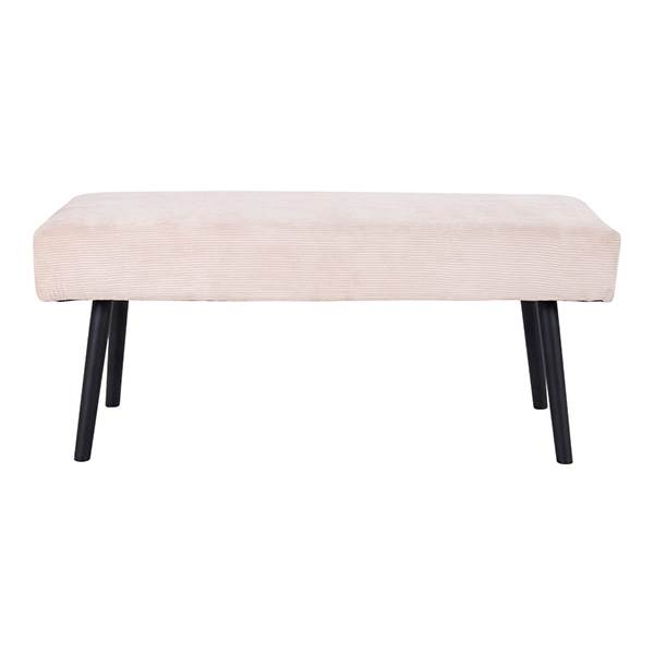 Erling Christensen Møbler Skiby bænk 100x35 cm - Sandfarvet fløjl og sorte ben : Erling Christensen Møbler  : Erling Christensen Møbler