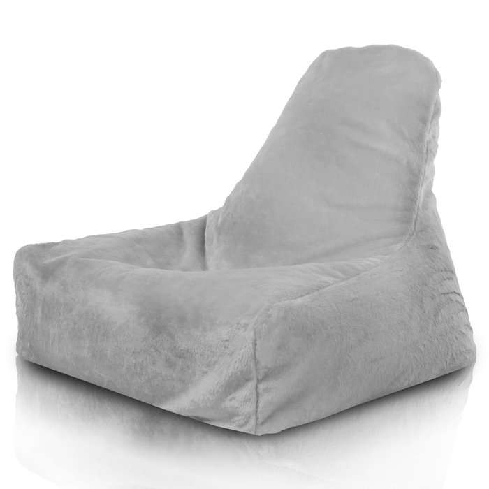 Bali Bean Bag Chair with Backrest - Yeti Faux Fur, Grå