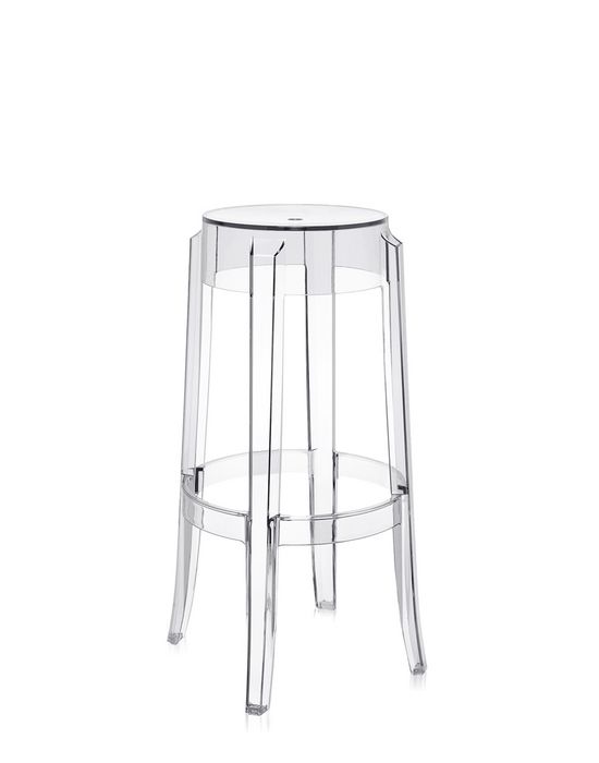 Kartell Charles Ghost barstol - lav - krystal  : Erling Christensen Møbler