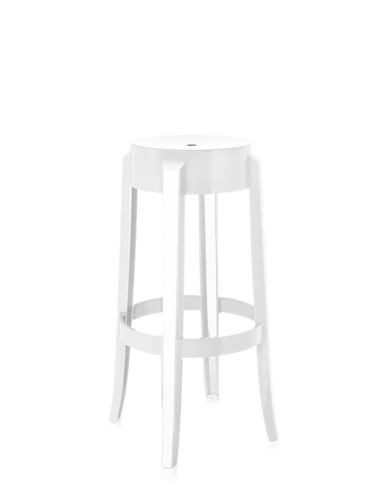 Kartell Charles Ghost barstol - lav - hvid  : Erling Christensen Møbler