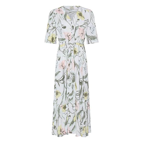 Fransa FRLAYA DR 1 kjole -  Pastel yellow floral / Green  : Erling Christensen Møbler