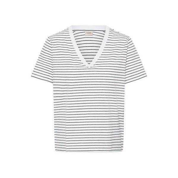 Fransa FRFEBA TEE 2 t-shirt - White/black  : Erling Christensen Møbler