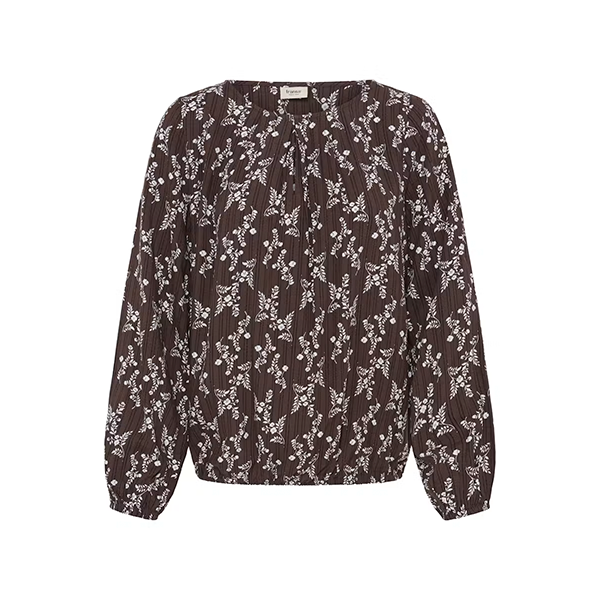 Fransa FRMERLE BL 5 bluse - Flower Drop Hot Fudge / Brown  : Erling Christensen Møbler