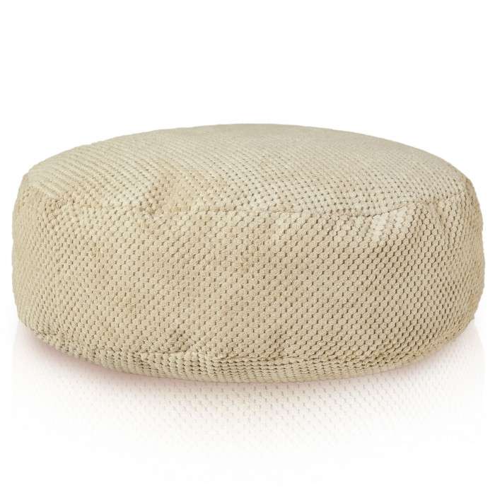Round Footstool Pouffe - Dot Textured Velvet, 27385