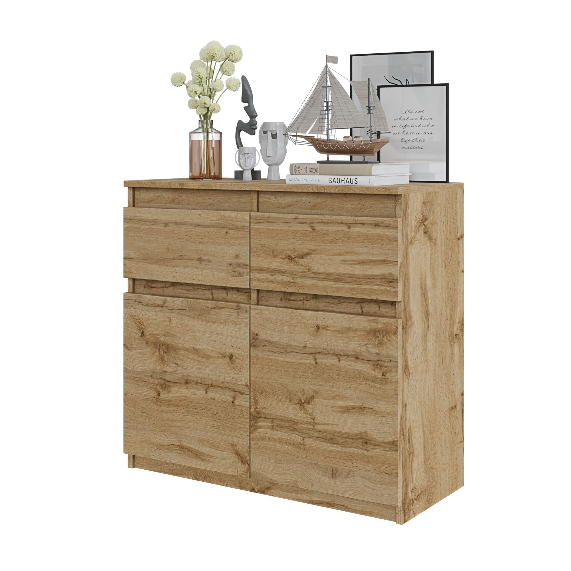 NOAH - Kommode med 2 skuffer - naturfarvet H75cm B80cm D35cm
