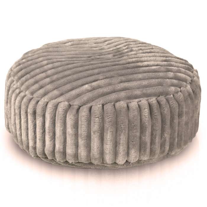 Round Footstool Pouffe - Jumbo Corduroy Royal, 27554