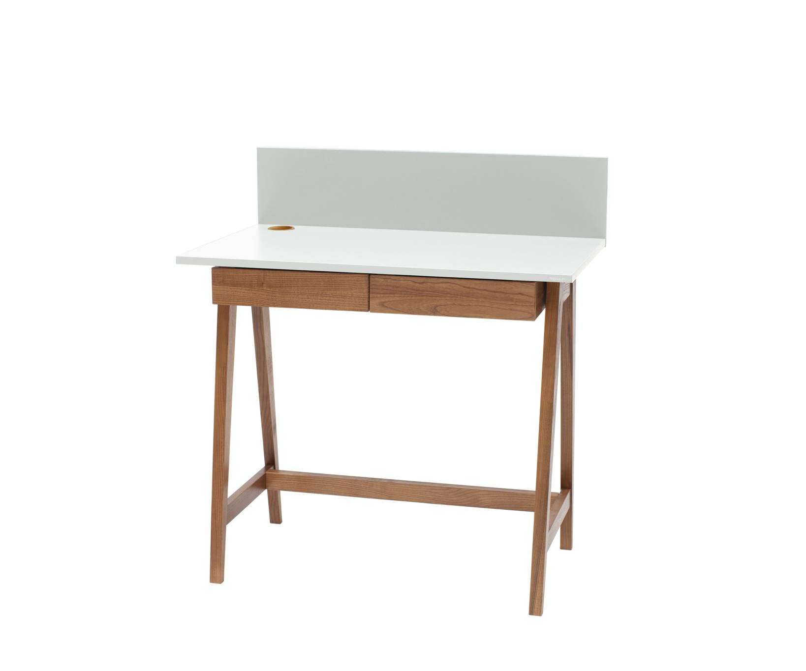 LUKA Skrivebord 85x50 cm med Skuffe Eg / Hvid