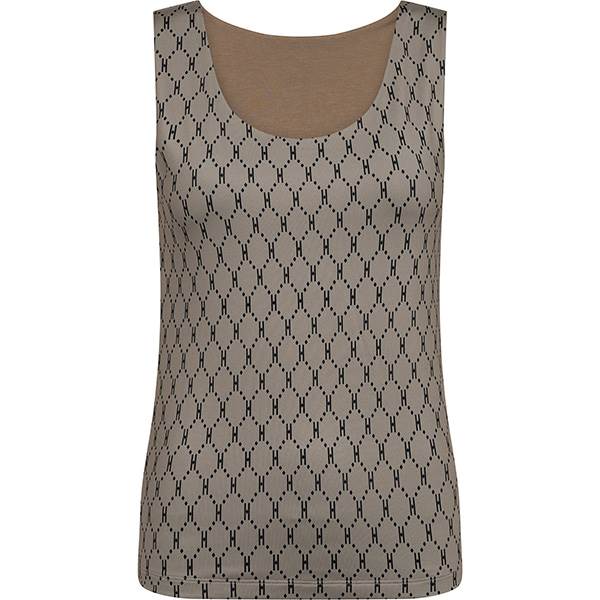 HYPE THE DETAiL printed top - Beige/sort  : Erling Christensen Møbler