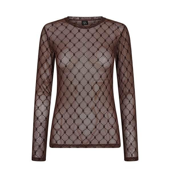 HYPE THE DETAiL mesh blouse - Brown  : Erling Christensen Møbler