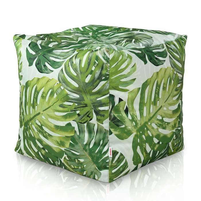 Square Cube Ottoman - Premium Printed Fabric, 25922