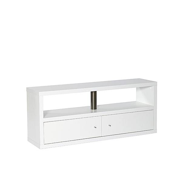 Nordic Furniture Tv-bænk med 2 låger  -  hvid - B:130 cm : Erling Christensen Møbler  : Erling Christensen Møbler