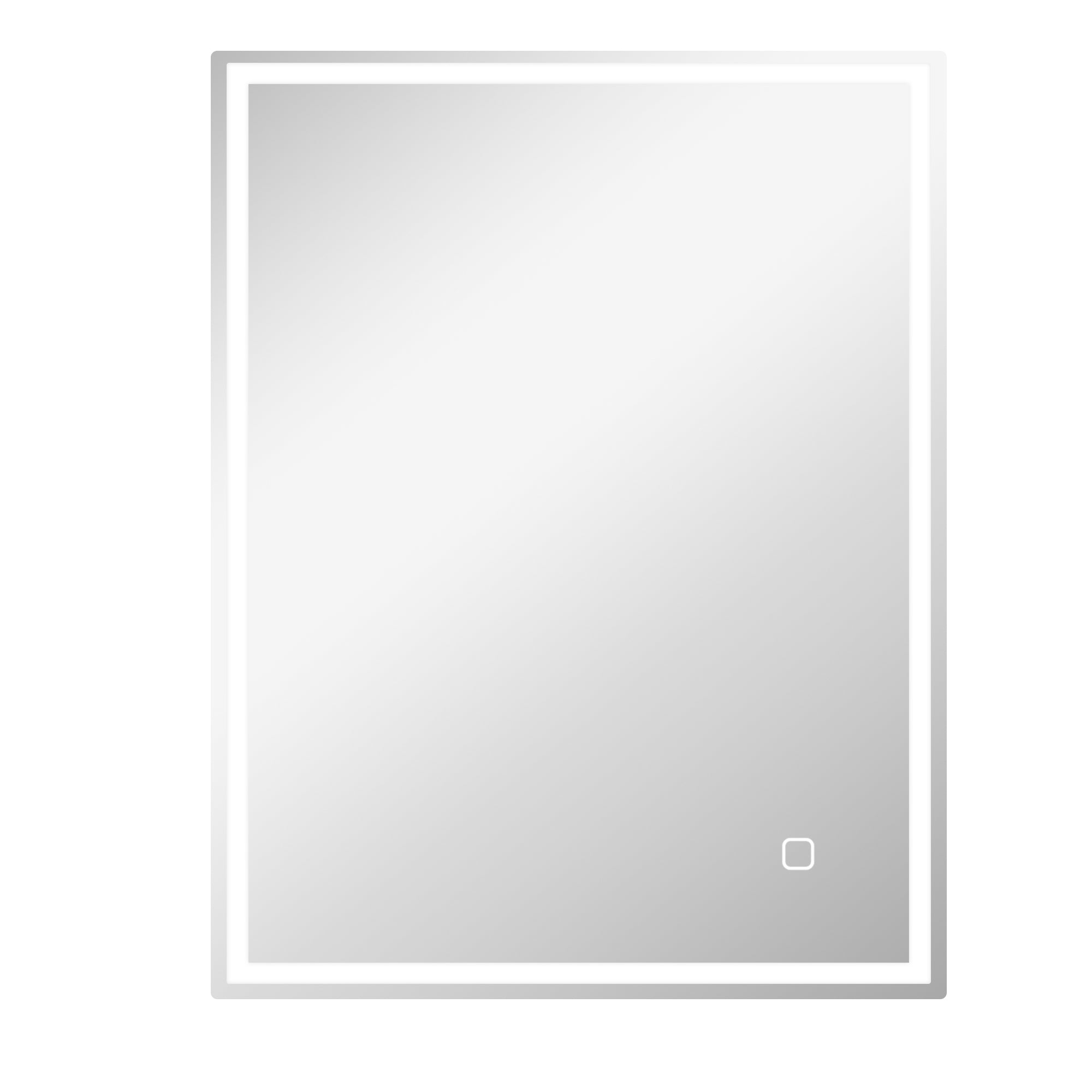 Badeværelsesspejl med belysning 90x70 cm LED-spejl vægspejl med hukommelsesfunktion 3 lysfarver sølv