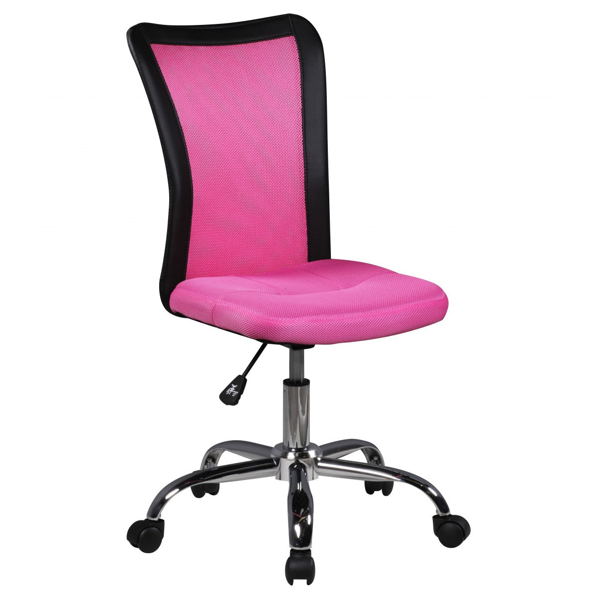 SALERNO børnekontorstol til børn fra 6 år, med ryglæn og hjul, ergonomisk drejestol, højdejusterbar børnekontorstol, lyserød børnestol til piger og drenge