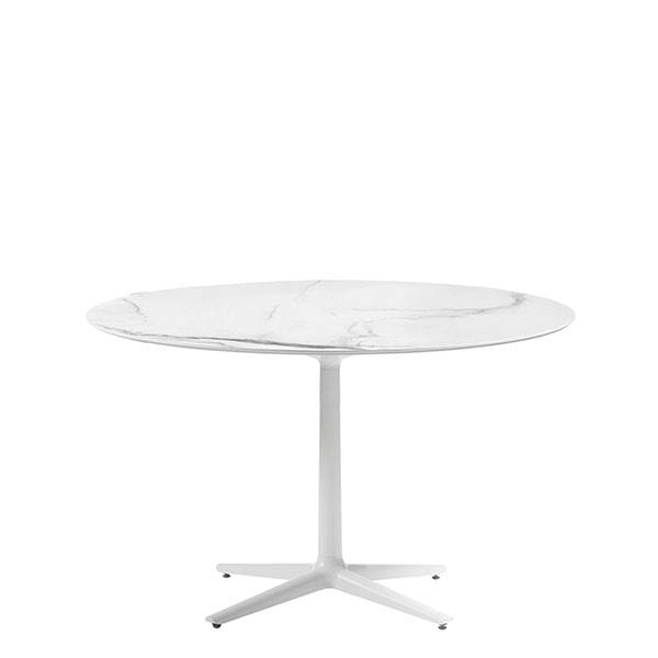 Kartell Multiplo rundt havebord - hvid marmor  : Erling Christensen Møbler