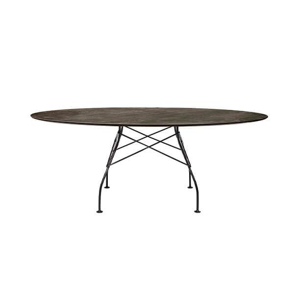 Kartell Glossy spisebord - 192x118 cm. - Aged Bronze - sort stel  : Erling Christensen Møbler