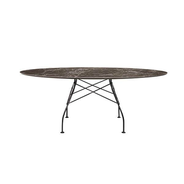 Kartell Glossy spisebord - 192x118 cm. - Brown Emperador - sort stel  : Erling Christensen Møbler
