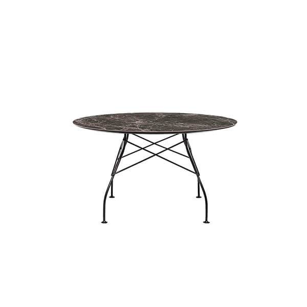 Kartell Glossy spisebord - Ø128 cm. - Emperador - sort stel  : Erling Christensen Møbler