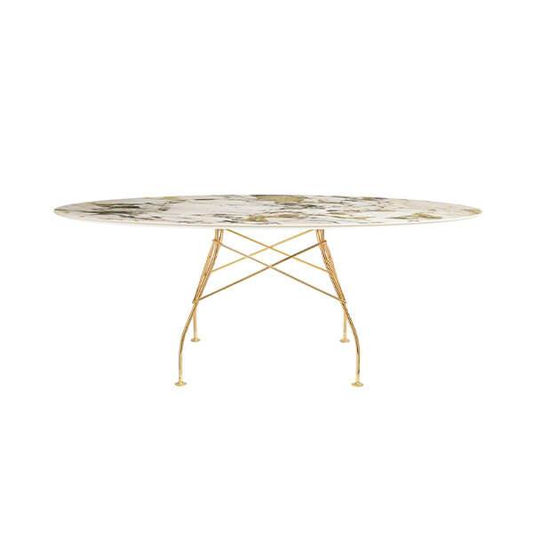Kartell Glossy spisebord - 192x118 cm. - Symphonie- guld stel  : Erling Christensen Møbler