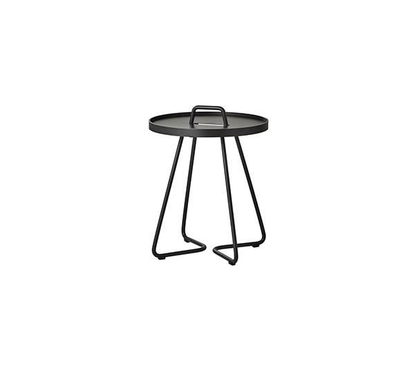Cane-Line On-the-move sidebord - Mini - Sort Sort (Aluminium) : Erling Christensen Møbler