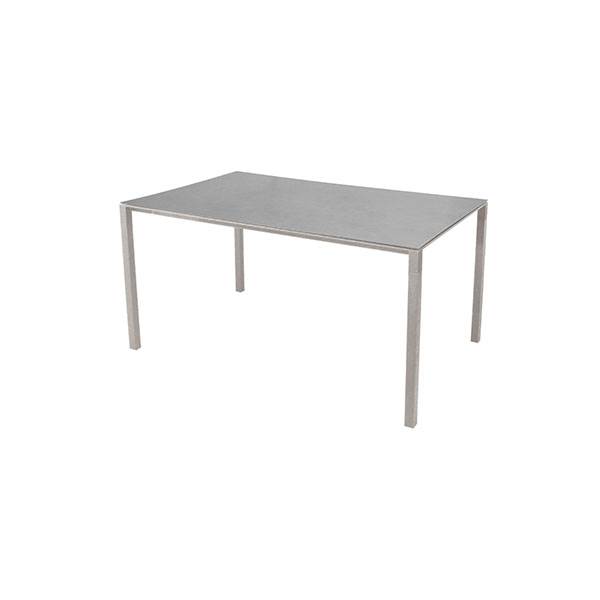 Cane-Line Pure havebord - 150 x 90 cm - Stel i taupe, bordplade i betongrå Concrete Grey (Keramisk) : Erling Christensen Møbler