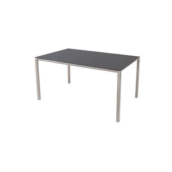 Cane-Line Pure havebord - 150 x 90 cm - Stel i taupe, bordplade i Nero sort Nero Black (Keramisk) : Erling Christensen Møbler