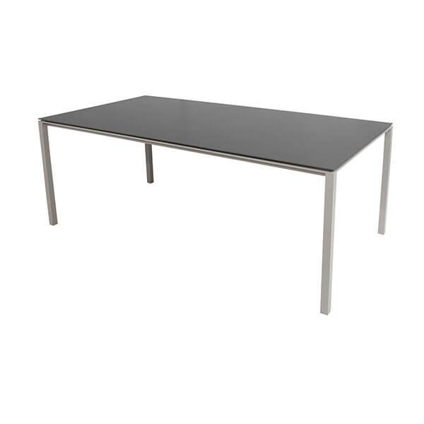 Cane-Line Pure havebord - 200x100 cm - Stel i taupe - bordplade i nero sort Nero Black (Keramisk) : Erling Christensen Møbler