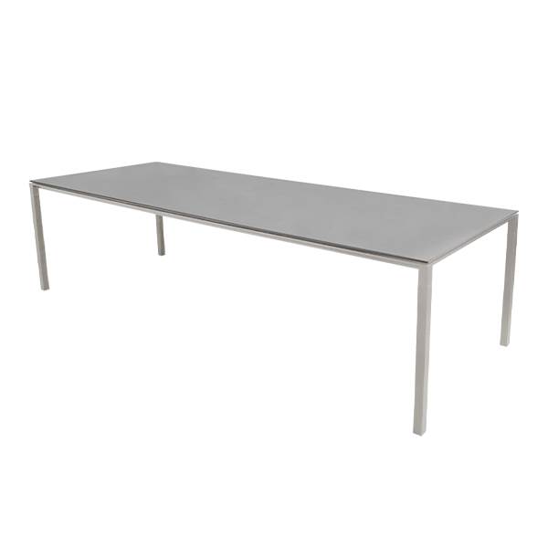 Cane-Line Pure havebord - 280x100 cm - Stel: Sand - Bordplade: Betongrå Concrete Grey (Keramisk) : Erling Christensen Møbler