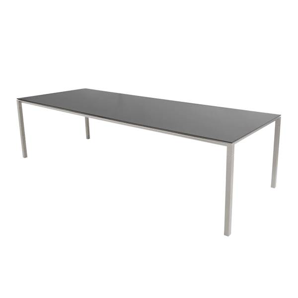 Cane-Line Pure havebord - 280x100 cm - Stel: Sand - Bordplade: Nero sort Nero Black (Keramisk) : Erling Christensen Møbler
