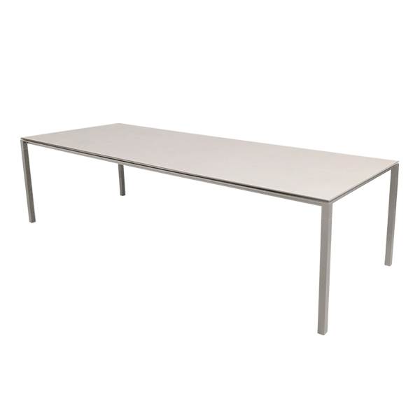 Cane-Line Pure havebord - 280x100 cm - Stel: Taupe - Bordplade: Toscana sand Taupe : Erling Christensen Møbler