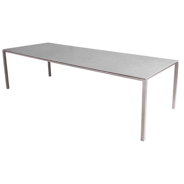 Cane-Line Pure havebord - 280x100 cm - Stel: taupe - Bordplade: Betongrå Concrete Grey (Keramisk) : Erling Christensen Møbler