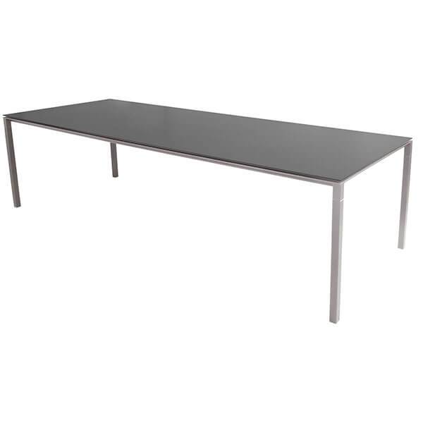Cane-Line Pure havebord - 280x100 cm - Stel: taupe - Bordplade: Nero sort Nero Black (Keramisk) : Erling Christensen Møbler