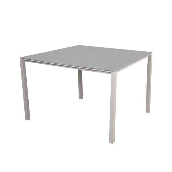 Cane-Line Pure havebord - 100x100 cm - Betongrå bordplade, stel: Sand Concrete Grey (Keramisk) : Erling Christensen Møbler
