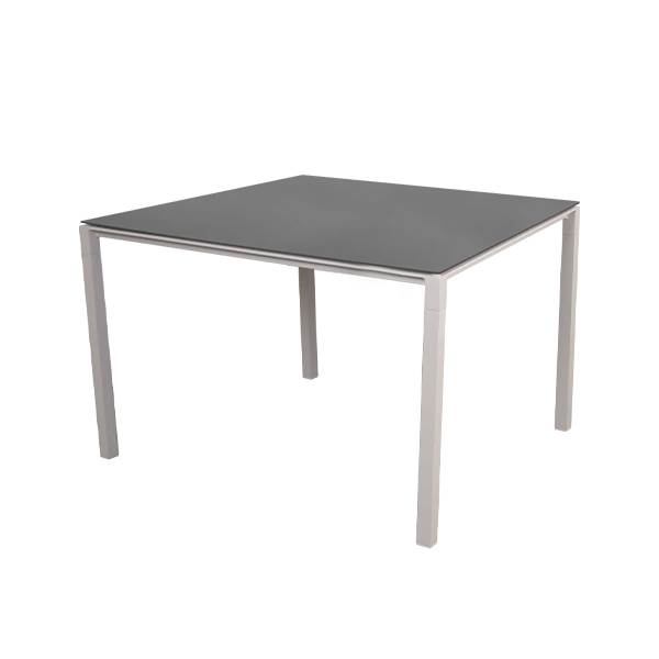 Cane-Line Pure havebord - 100x100 cm - Nero sort bordplade, stel: Sand Nero Black (Keramisk) : Erling Christensen Møbler