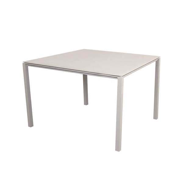 Cane-Line Pure havebord - 100x100 cm - Toscana sand bordplade, stel: Sand Sand : Erling Christensen Møbler