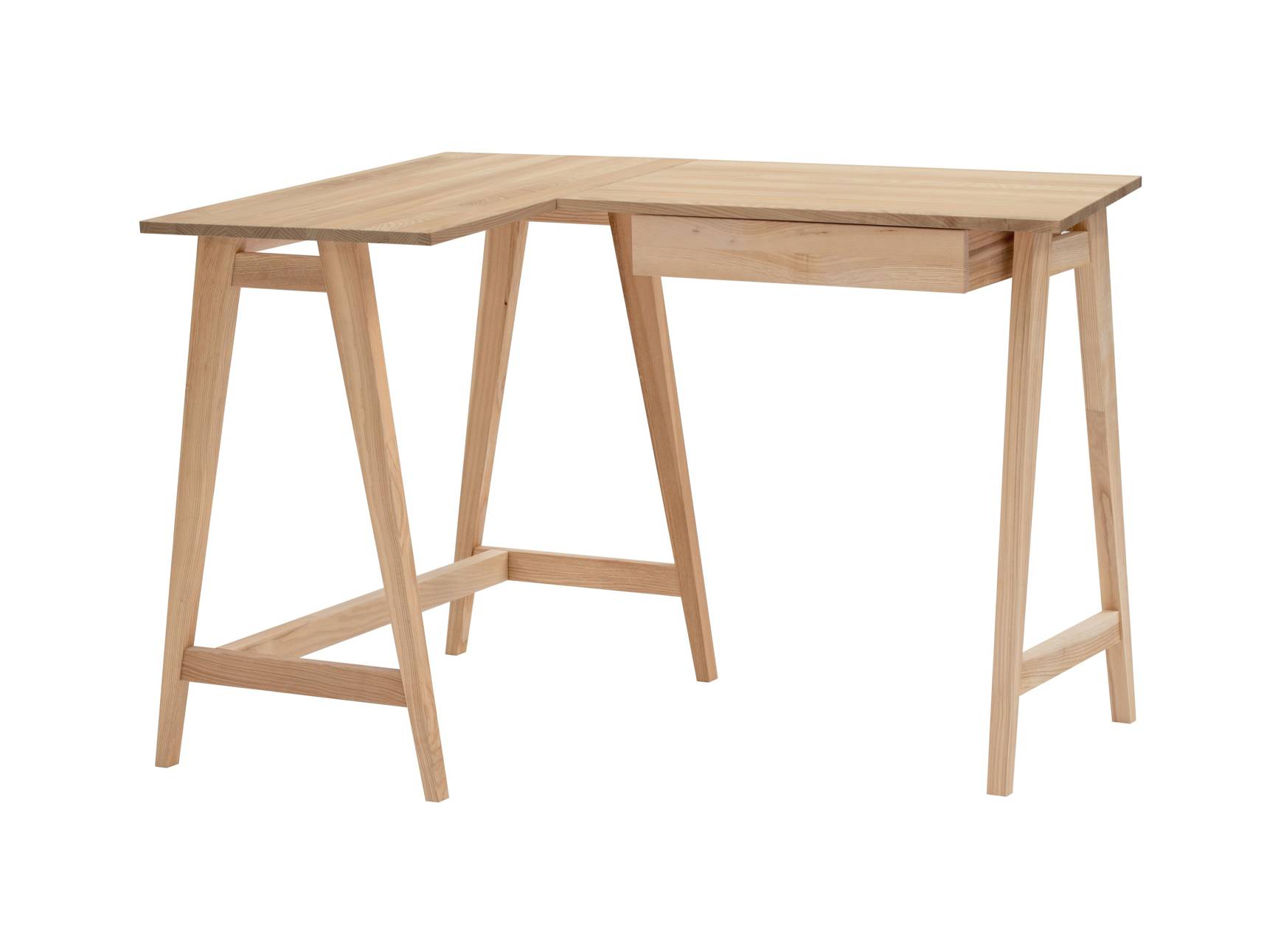 LUKA Ask L-formet skrivebord B115cm x D85cm venstre-vendt