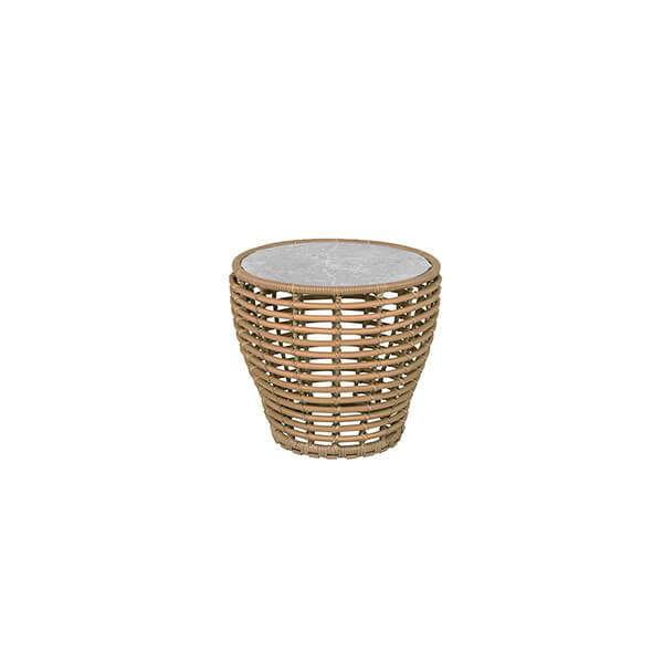 Cane-Line Basket sofabord - Lille - Stel: natur Bordplade: grå Natur : Erling Christensen Møbler