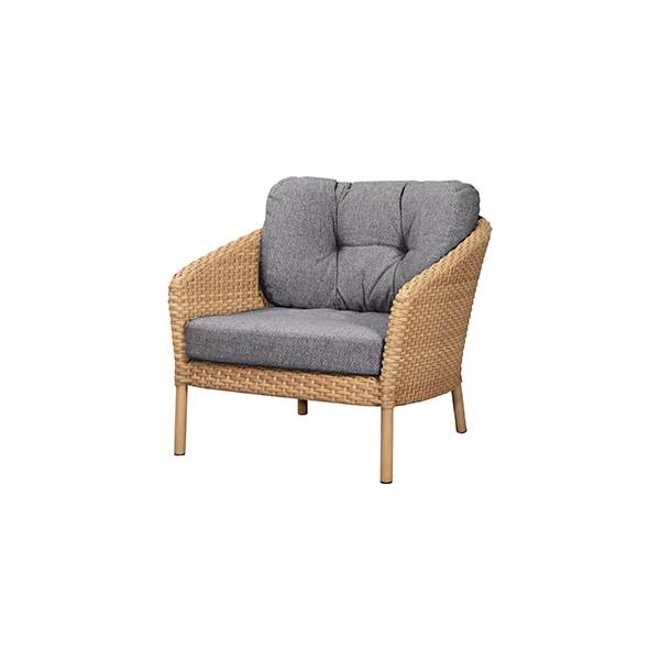Cane-line Ocean large lounge stol - Flat Weave Natural / Dark grey  : Erling Christensen Møbler