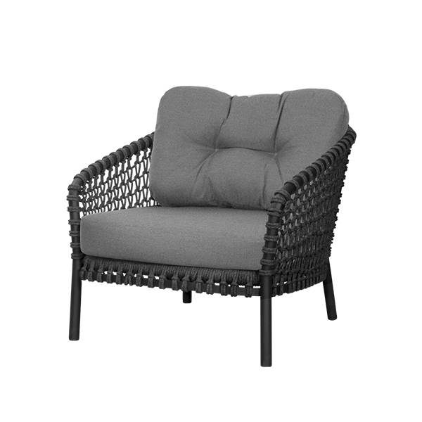 Cane-line Ocean large lounge stol - Soft Rope dark grey / AirTouch  : Erling Christensen Møbler