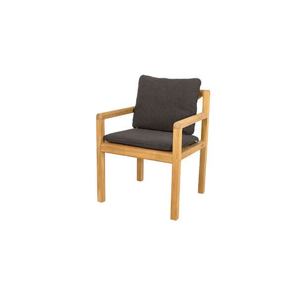 Cane-Line Grace havestol - Teak m. hynde i mørkegrå  : Erling Christensen Møbler