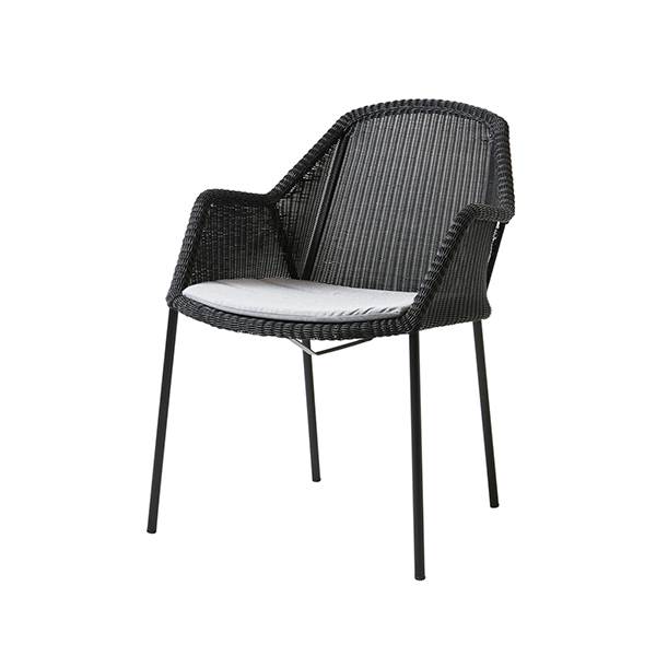 Cane-line Breeze havestol - Sort - Natté light grey  : Erling Christensen Møbler
