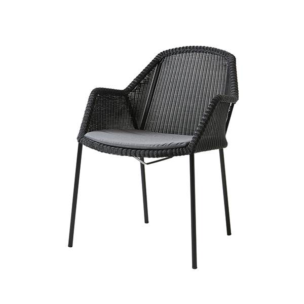 Cane-line Breeze havestol - Sort - Natté grey  : Erling Christensen Møbler