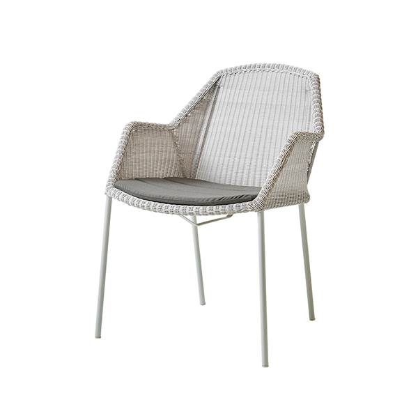 Cane-line Breeze havestol - Hvid - Natté taupe  : Erling Christensen Møbler