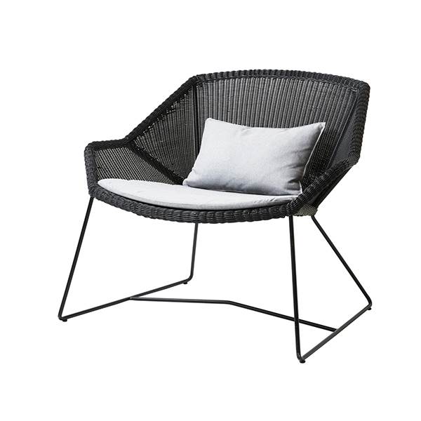 Cane-line Breeze loungestol - Sort - Natté light grey  : Erling Christensen Møbler