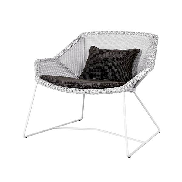 Cane-line Breeze loungestol - Hvid - Focus dark grey  : Erling Christensen Møbler